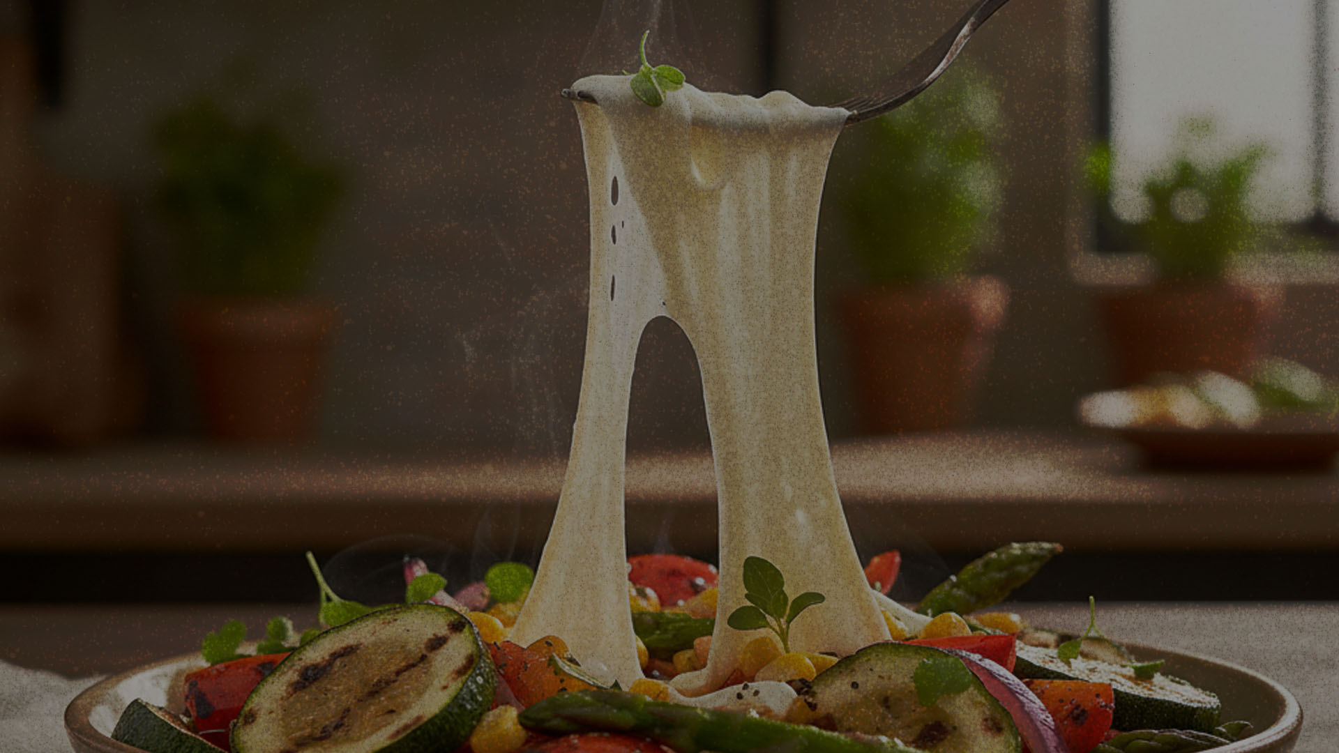 Ensalada tibia de calabacitas, elote y queso Oaxaca a la parrilla